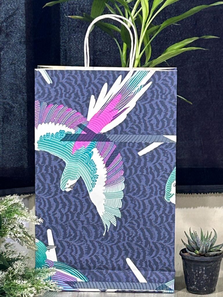 bird print gift paper bag